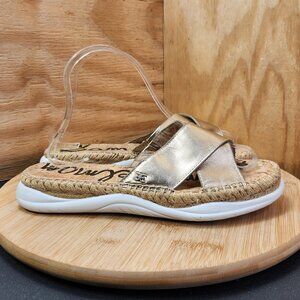 Sam Edelman Jen Womens Leather Espadrille Slide Sandals Size 8